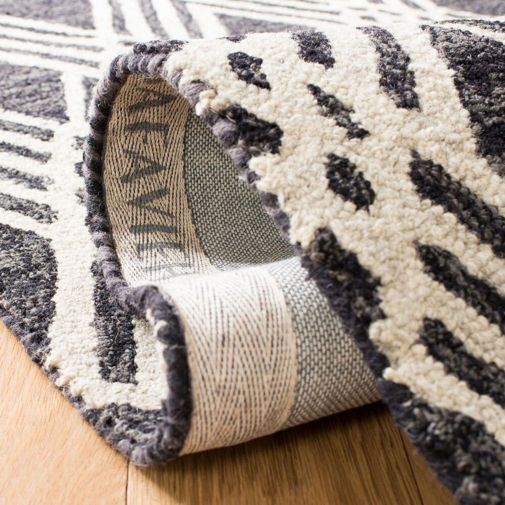 Safavieh Micro-Loop MLP155H 2&#39;3&quot; x 7&#39; Charcoal and Ivory Runner, , large