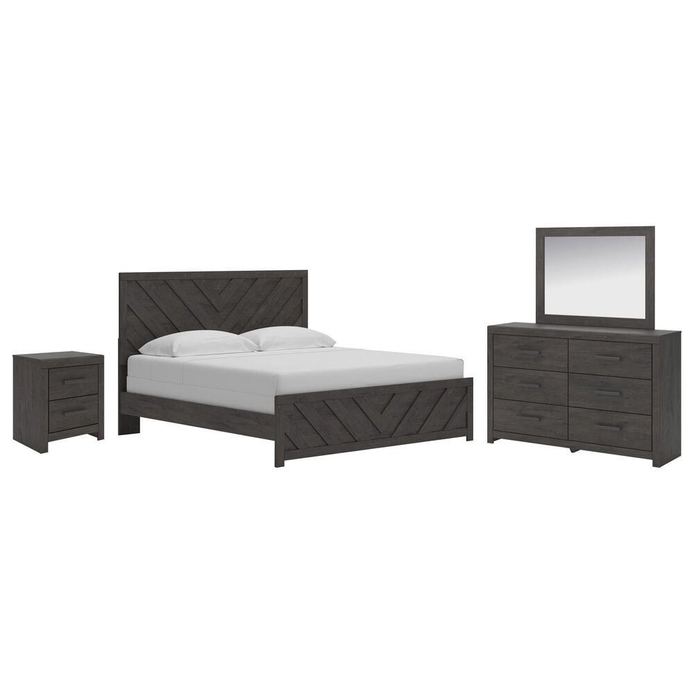 Ashley Prendonea 4-Piece King Bedroom Set in Dark Charcoal, , large