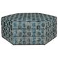 Massoud Furniture Hex Large Ottoman in Ikat Spot Teal and Ashby Navy, , large