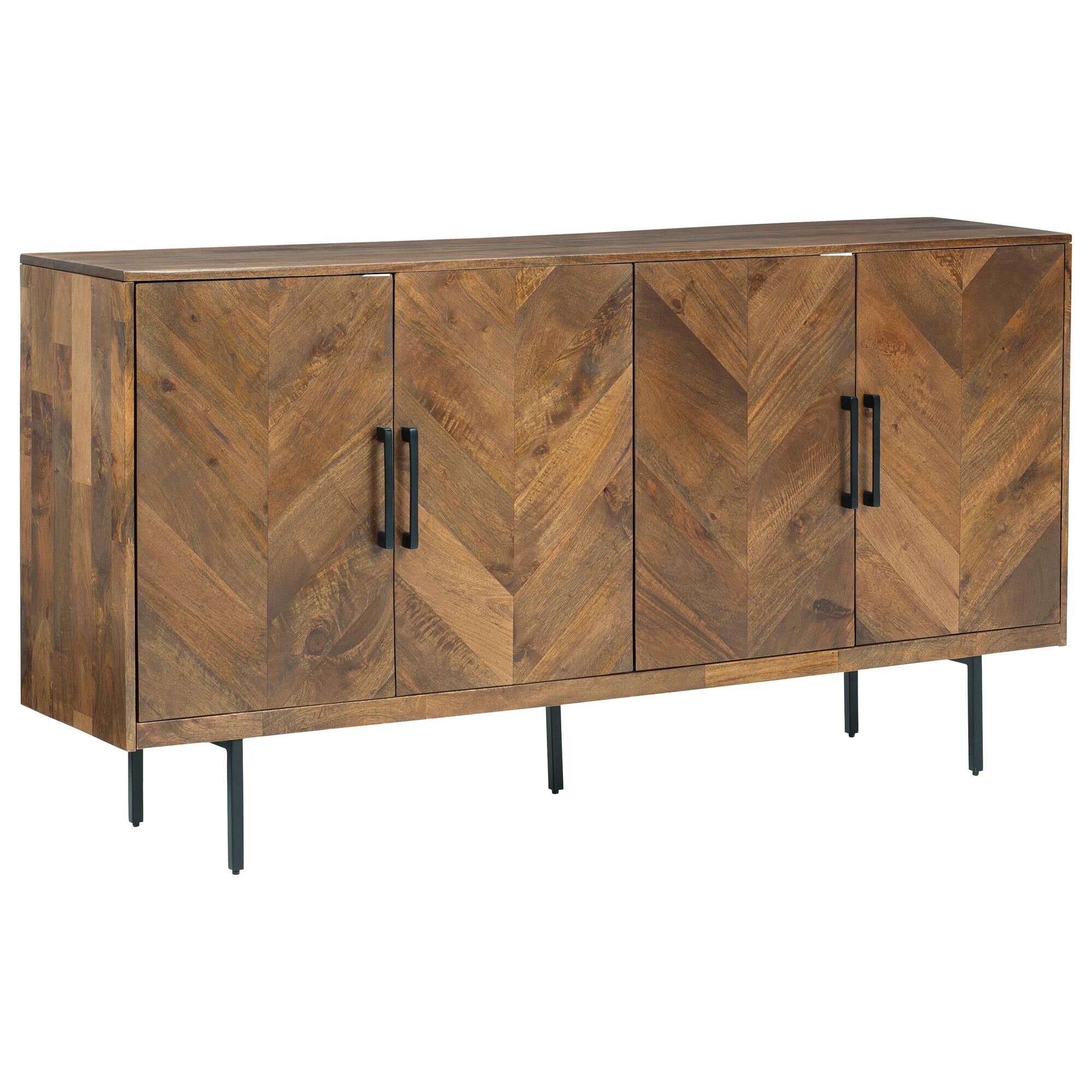 Signature Design by Ashley Prattville 4 Door Credenza in Light