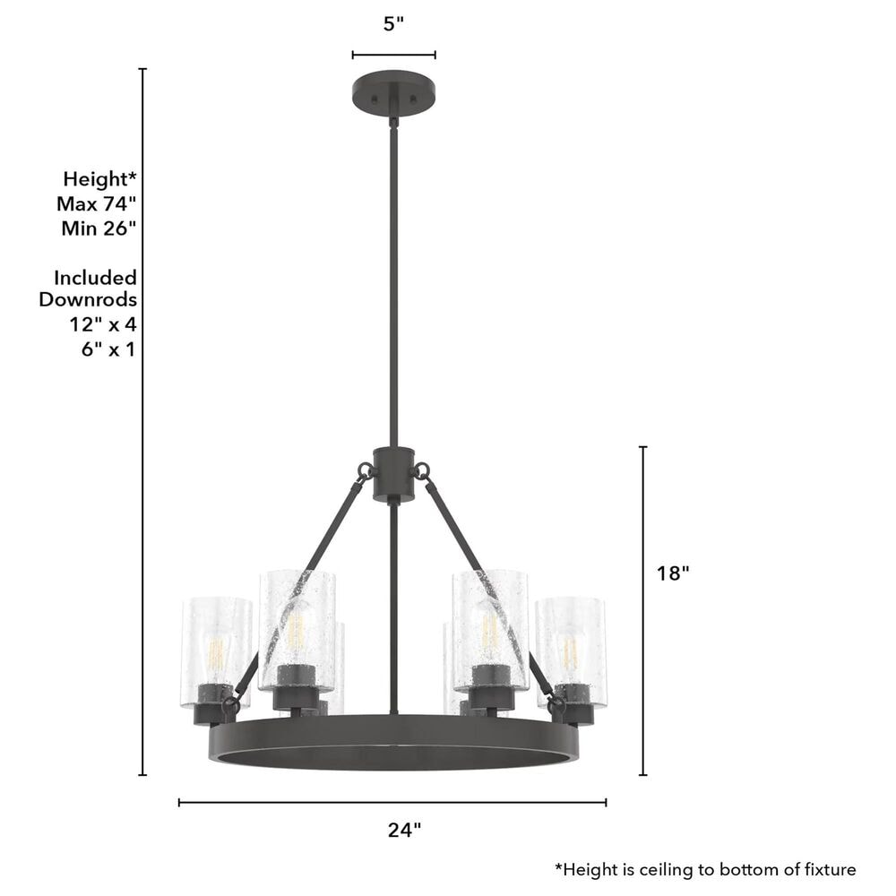 Hunter Hartland 6-Light Chandelier in Noble Bronze, , large