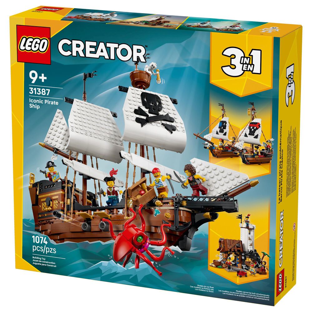 LEGO Creator Iconic Pirate Ship Building Set, , large
