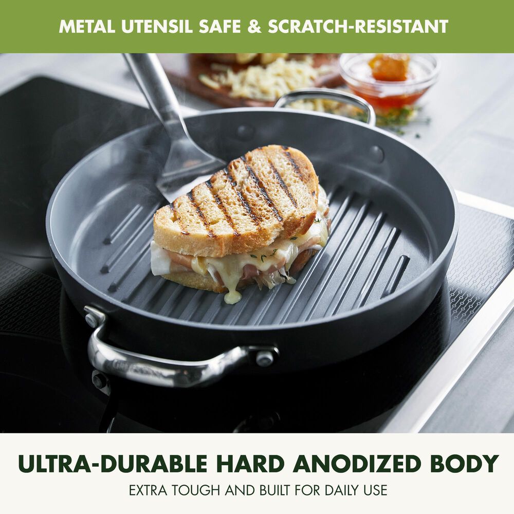 Green Pan Valencia Pro 11" Nonstick Grillpan with 2-Side Handles in Grey, , large