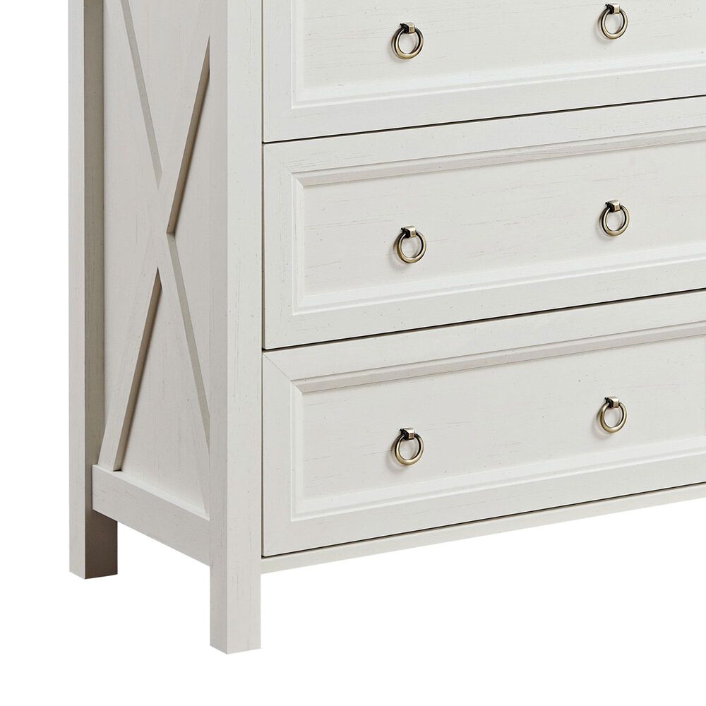 Hearth and Haven 6-Drawer Dresser in White and Walnut, , large
