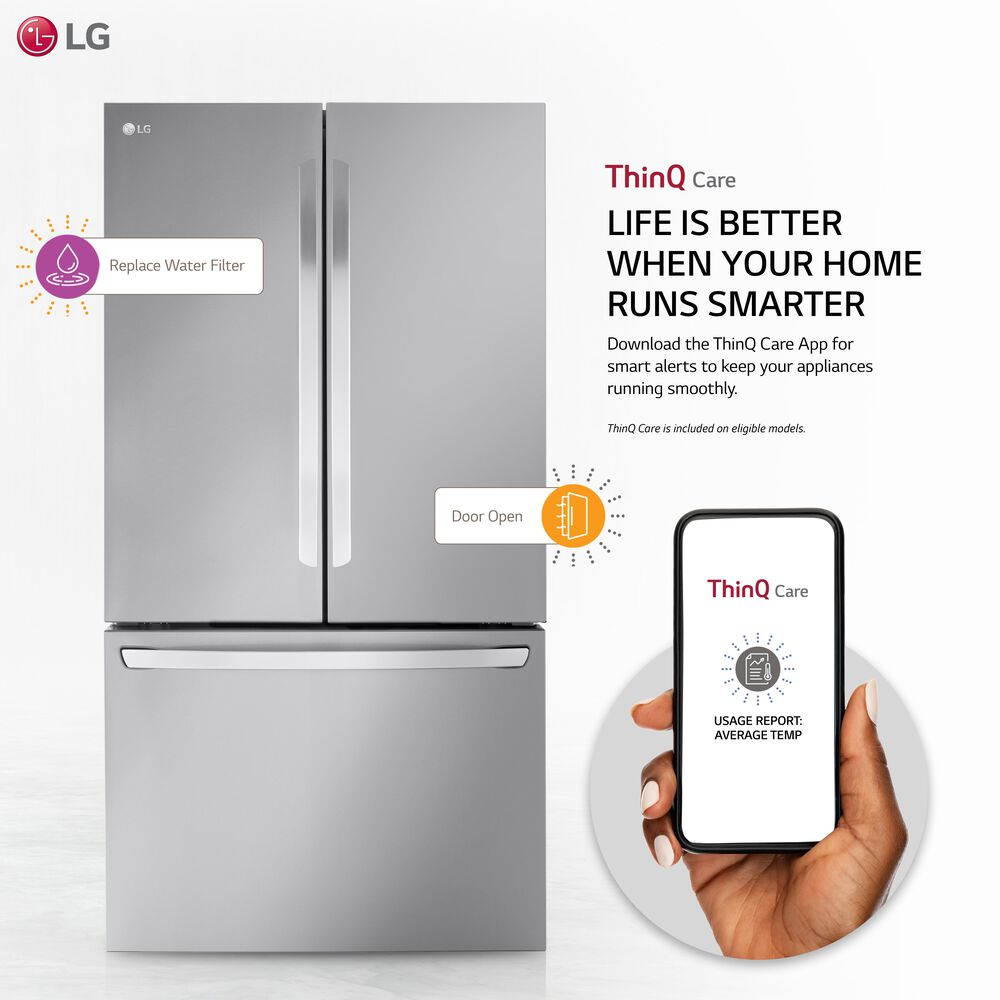 LG 27 Cu. Ft. Smart Counter-Depth Max French Door Refrigerator in PrintProof Stainless Steel, , large