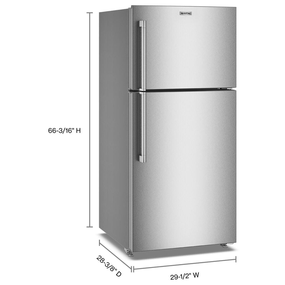 Maytag 19 Cu. Ft. Top Freezer Refrigerator with Garage Mode in Fingerprint-Resistant Stainless Steel, , large