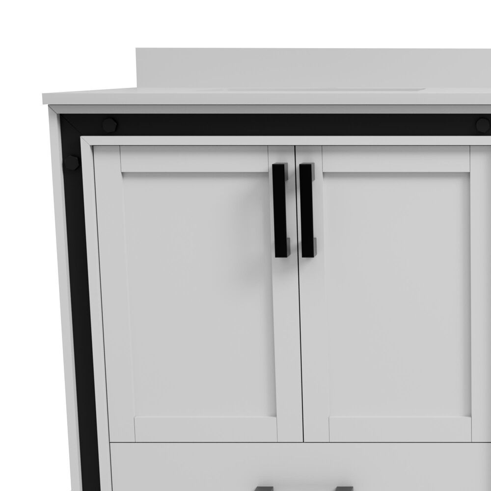 Lexora Home Ziva 60" Double Bathroom Vanity in White with 2 cm White Cultured Marble Top and Rectangular Sinks, , large