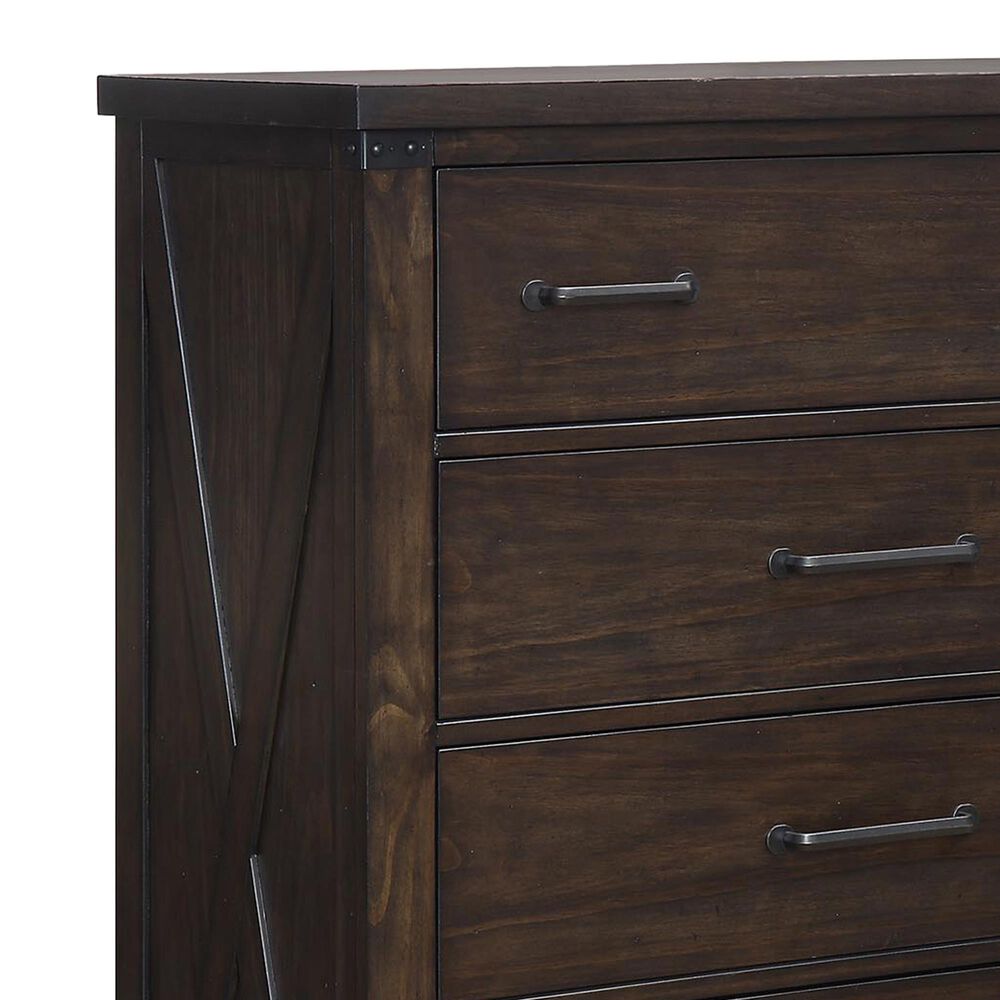 Furniture of America Neal 5-Drawer Chest in Dark Walnut, , large