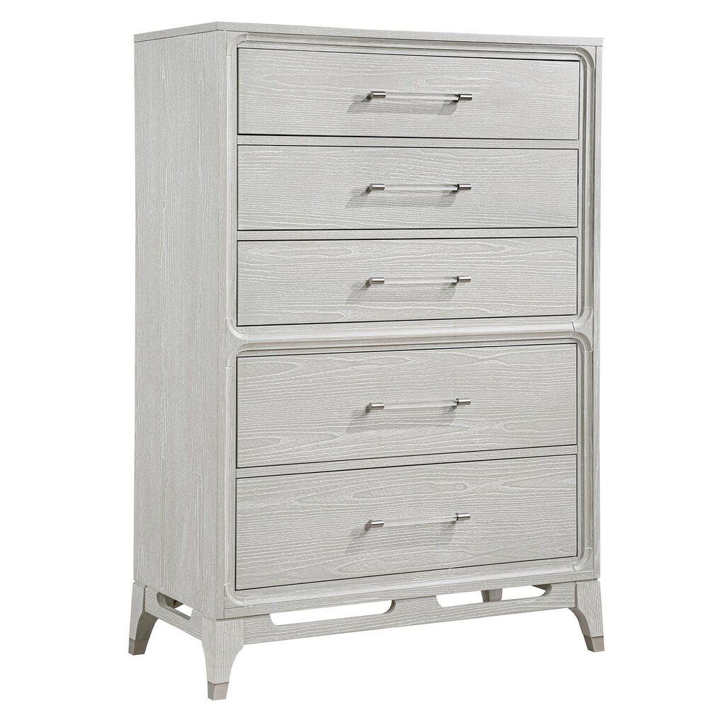 Davis International Solitude 5 Piece King Panel Bedroom Set in White Rub Through Finish, , large