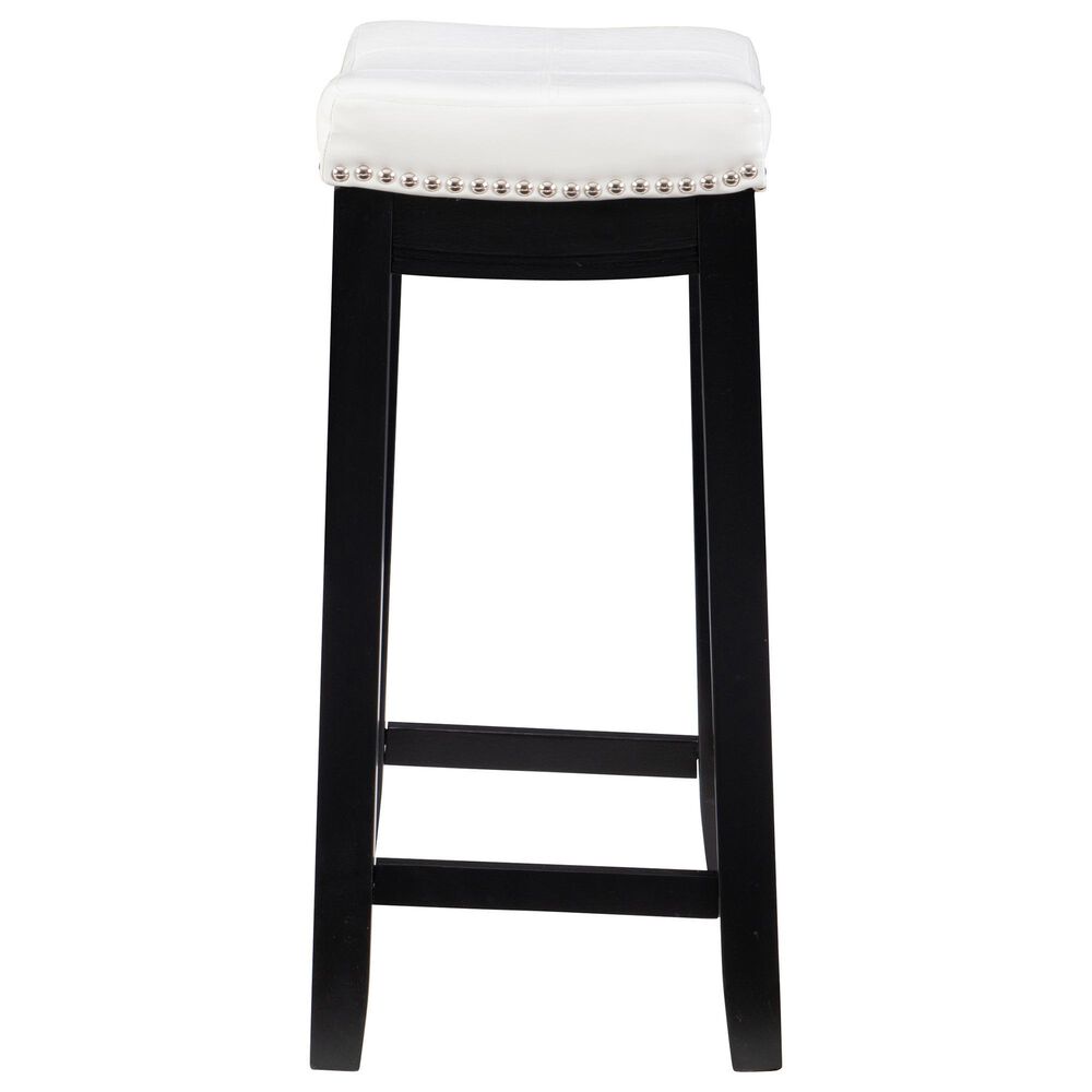 Linon Home Decor Claridge Counter Stool with White Cushion in Black, , large