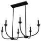 Hunter Southcrest 6-Light Linear Chandelier in Flat Matte Black, , large