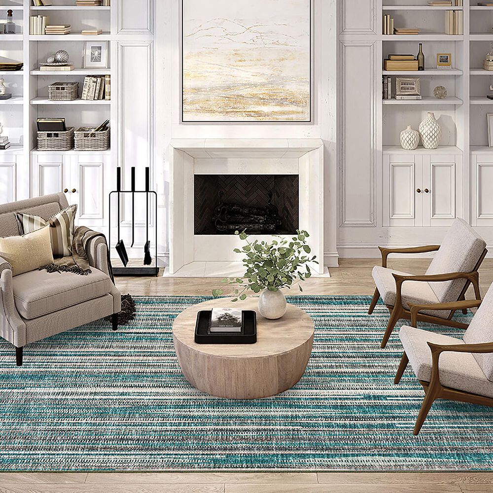 Dalyn Rug Company Amador 10&#39; x 14&#39; Teal Indoor/Outdoor Area Rug, , large