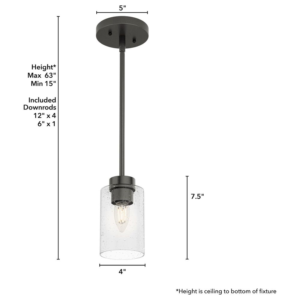 Hunter Hartland 19013 1-Light Mini Pendant in Noble Bronze, , large