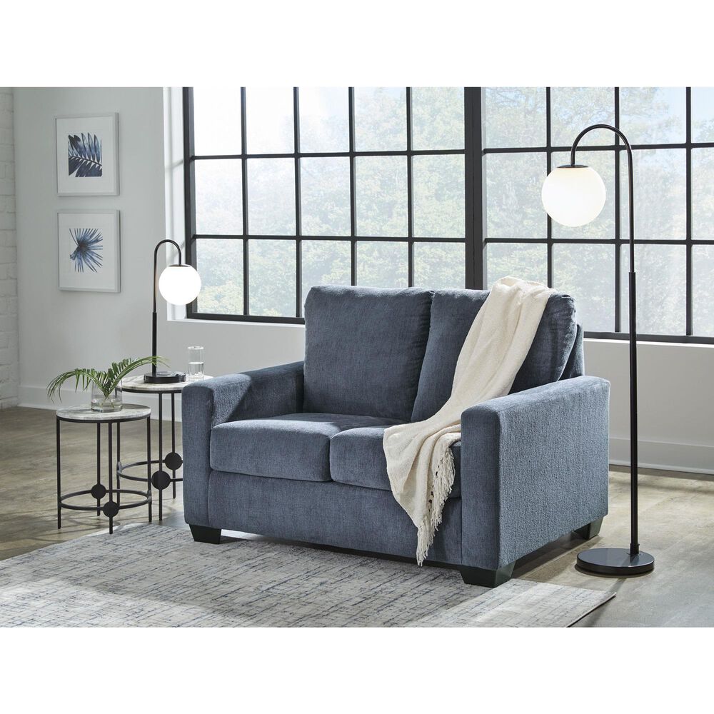 Ashley Rannis Stationary Twin Sofa Sleeper in Navy, , large