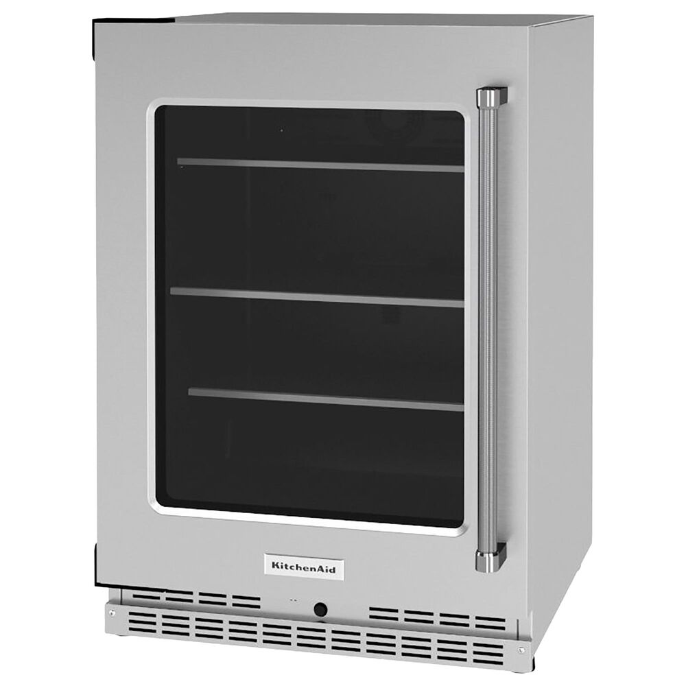 KitchenAid 24&quot; Undercounter Refrigerator with Glass Door and Shelves in Stainless Steel, , large
