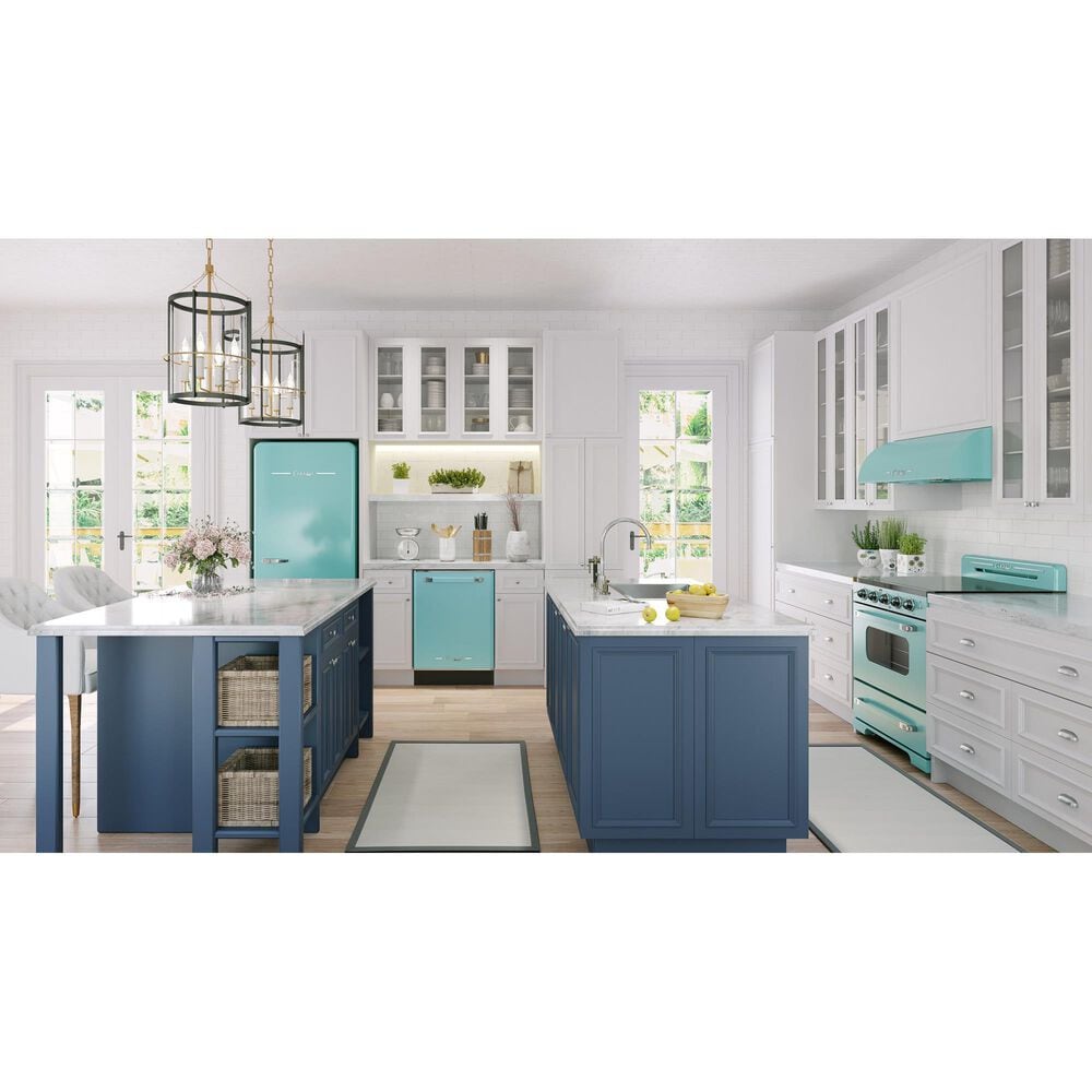 Unique Appliances Classic Retro 24" Top Control Dishwasher in Ocean Mist Turquoise, , large