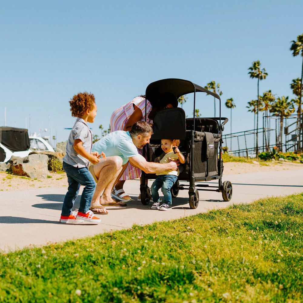 Wonderfold Elite Quad Stroller Wagon in Volcanic Black, , large