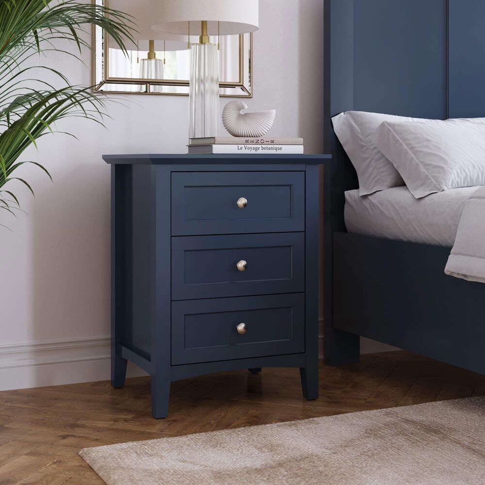 Urban Home Grace 3 Drawer Nightstand in Blueberry, , large