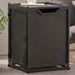 Hearth and Haven Outdoor Metal Tank Holder Side Table with Door in Matte Black, , large