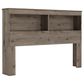 Lemoore Essential Full/Queen Bookcase Headoard in Weathered Grey Ash, , large