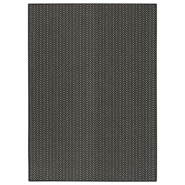 Nourison Horizon HOZ02 Black 6" x 9" Indoor/Outdoor Area Rug, , large