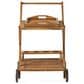 Hearth and Haven Riviera Bar Cart in Natural Stained with Glass Holders, , large