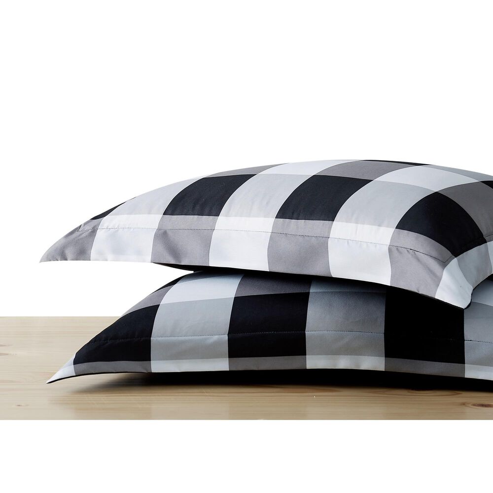 Pem America Truly Soft Everyday 3-Piece Full/Queen Comforter Set in Black and White, , large