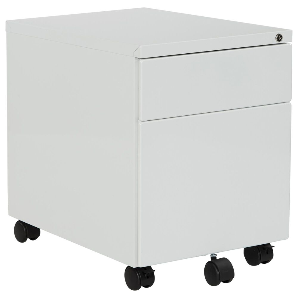 OSP Home 22" 2-Drawer Mobile File in White, , large