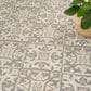 Nourison Aloha Damask 7"10" x 10"6" Ivory and Grey Indoor/Outdoor Area Rug, , large