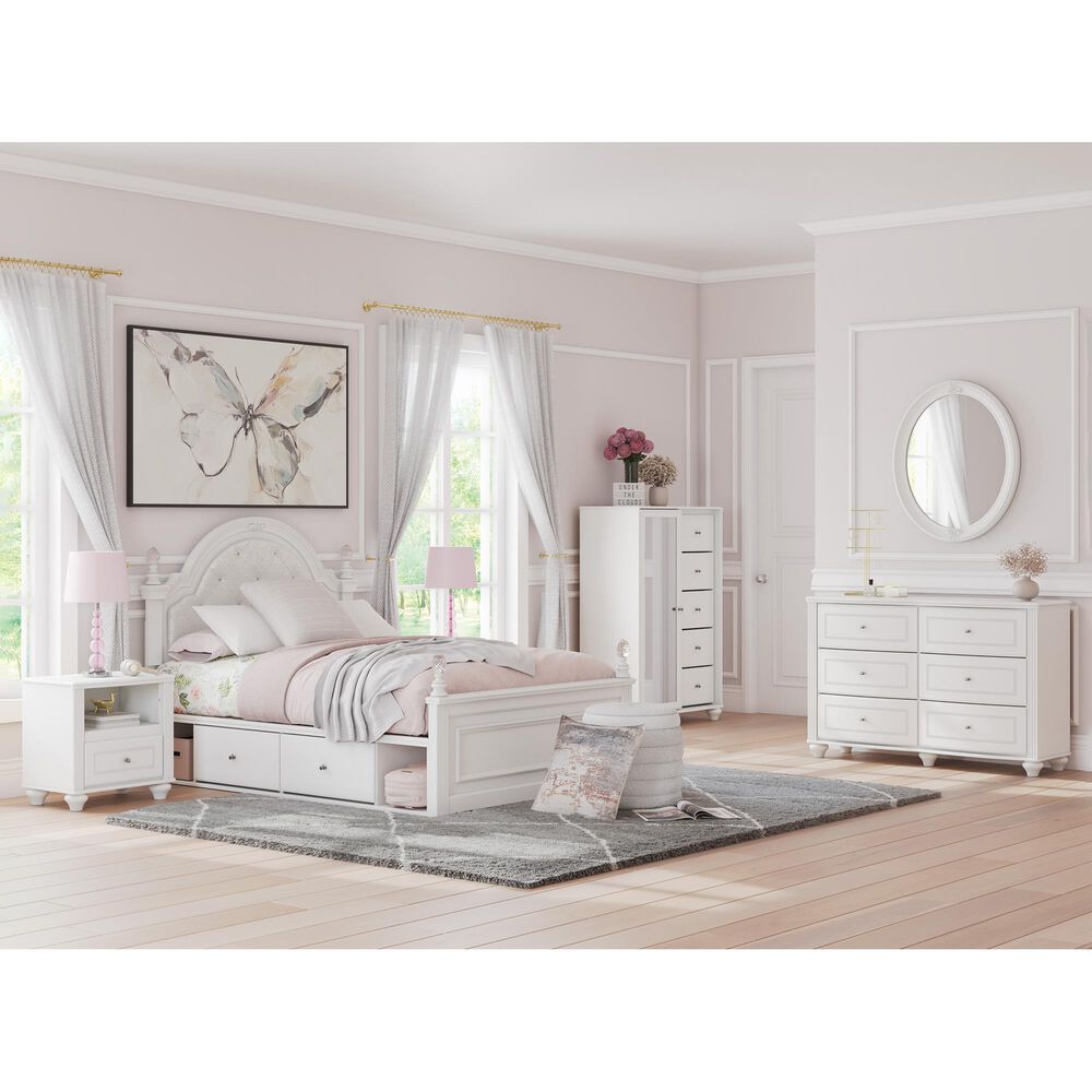 Ashley Kozlani 5-Piece Full Panel Storage Bedroom Set in Matte White, , large