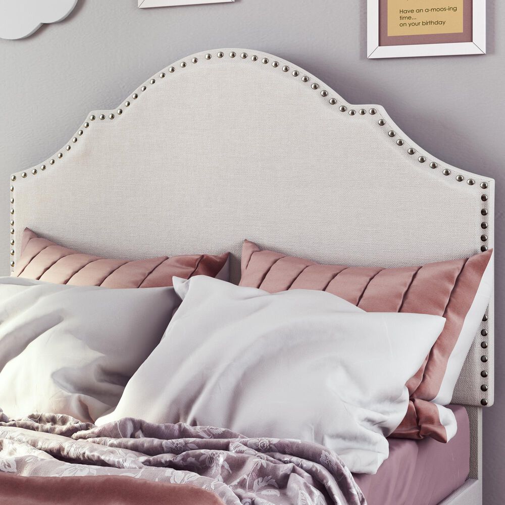 Accentric Approach Twin Upholstered Headboard in White, , large