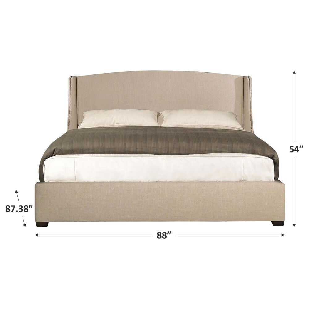 Bernhardt Cooper King Upholstered Wing Panel Bed in Beige, , large