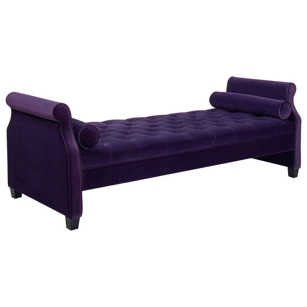Jennifer Taylor Home Eliza Stationary Sofa Bed in Purple Velvet, , large