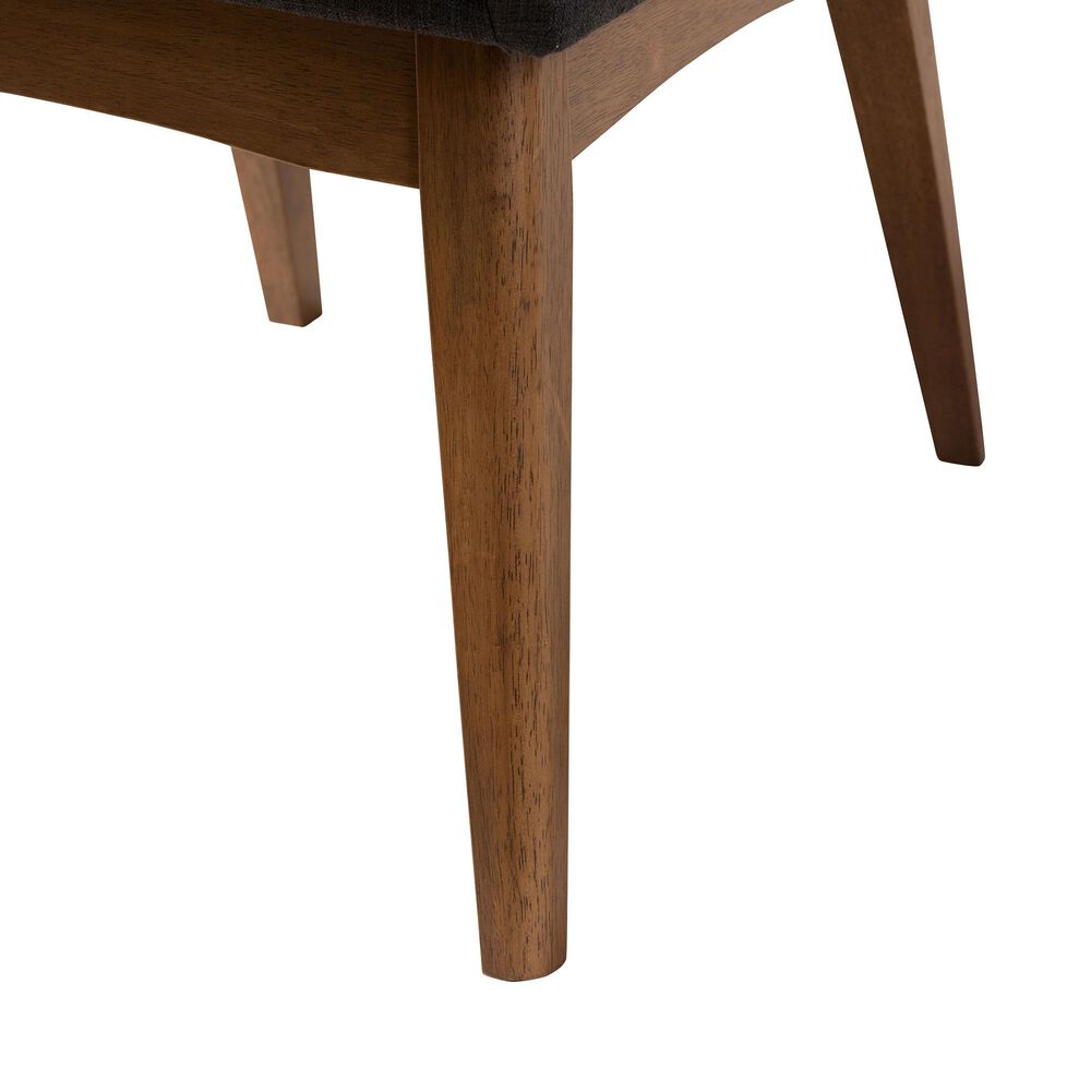 Baxton Studio Nexus Side Chair with Dark Grey Cushion in Walnut Brown (Set of 2), , large