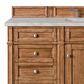 James Martin Vanities Brittany 60" Single Bathroom Vanity in Saddle Brown with 3 cm Victorian Silver Quartz Top and Rectangular Sink, , large