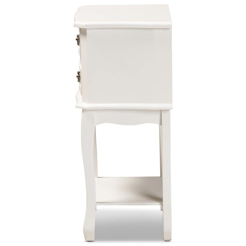 Baxton Studio Gabrielle 2-Drawer End Table in White, , large