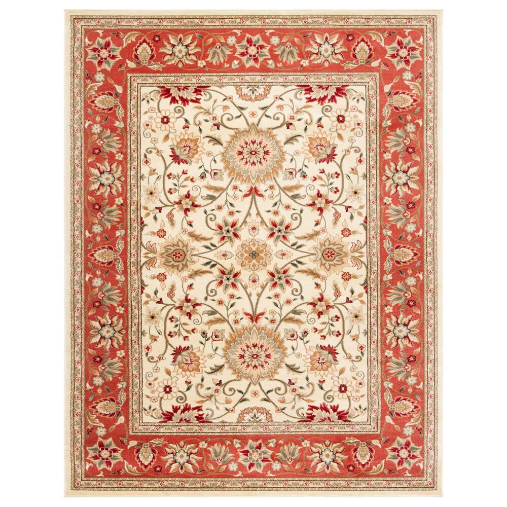 Safavieh Lyndhurst LNH212 9" x 12" Ivory and Rust Area Rug, , large