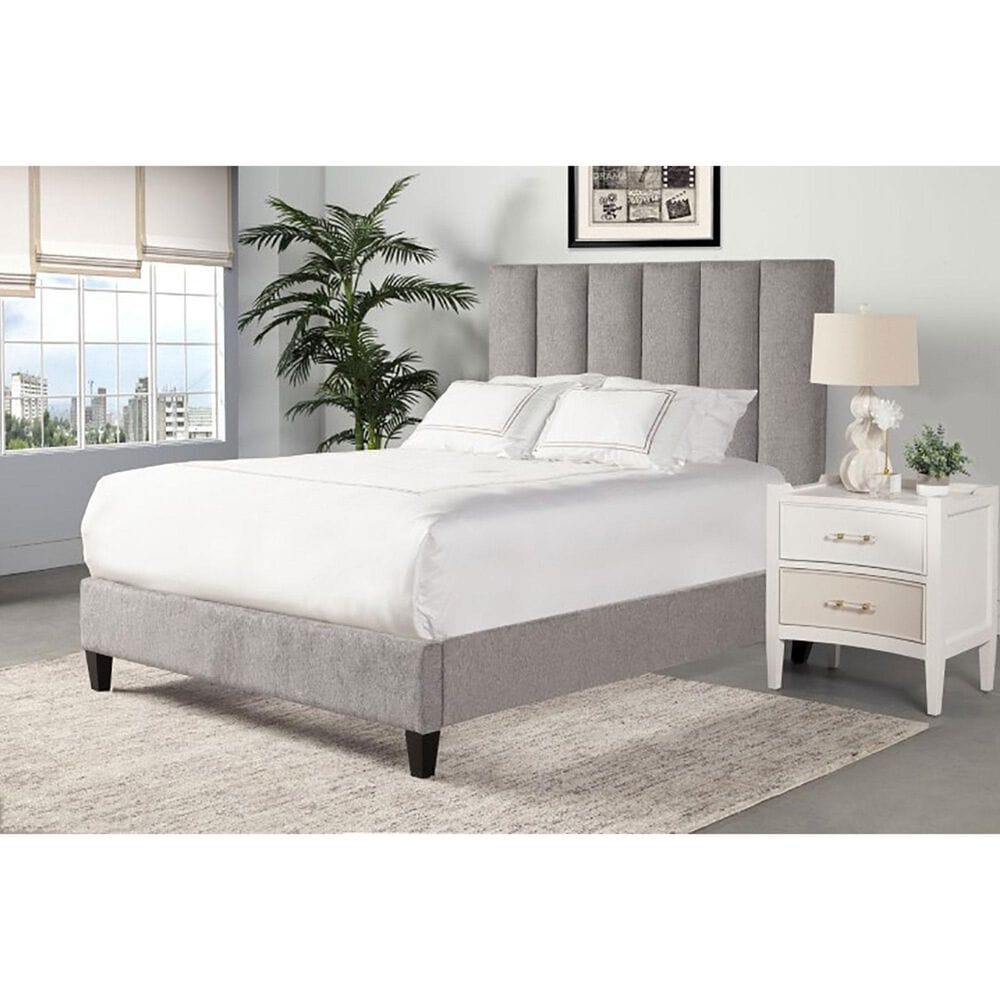 Simeon Collection Avery Queen  BAVE&#35;8000HB-FBR-STR Upholstered Bed in Stream, , large