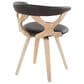 Lumisource Gardenia Swivel Arm Chair with Brown Upholstered in Whitewashed, , large
