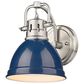 Golden Lighting Duncan 1-Light Bath Vanity with Navy Shade in Pewter, , large
