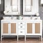 James Martin Vanities Addison 72" Double Bathroom Vanity in Glossy White with 3 cm White Zeus Quartz Top and Rectangular Sinks, , large