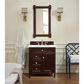 James Martin Vanities Brittany 30" Single Bathroom Vanity in Burnished Mahogany with 3 cm White Zeus Quartz Top and Rectangular Sink, , large