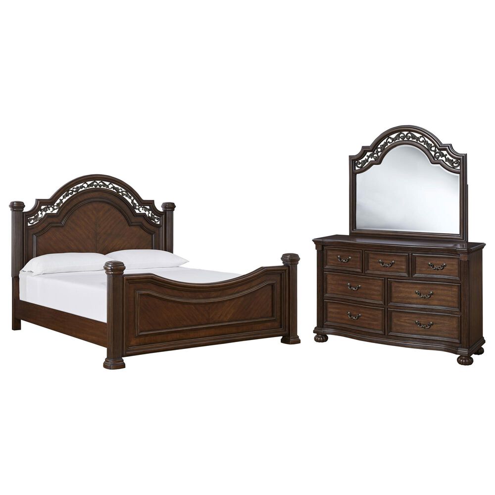 Ashley Lavinton 3-Piece Queen Bedroom Set in Rich Cherry Brown, , large