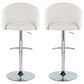 LumiSource Renee Adjustable Swivel Bar Stool with Cream Fabric Upholstery in Chrome (Set of 2), , large