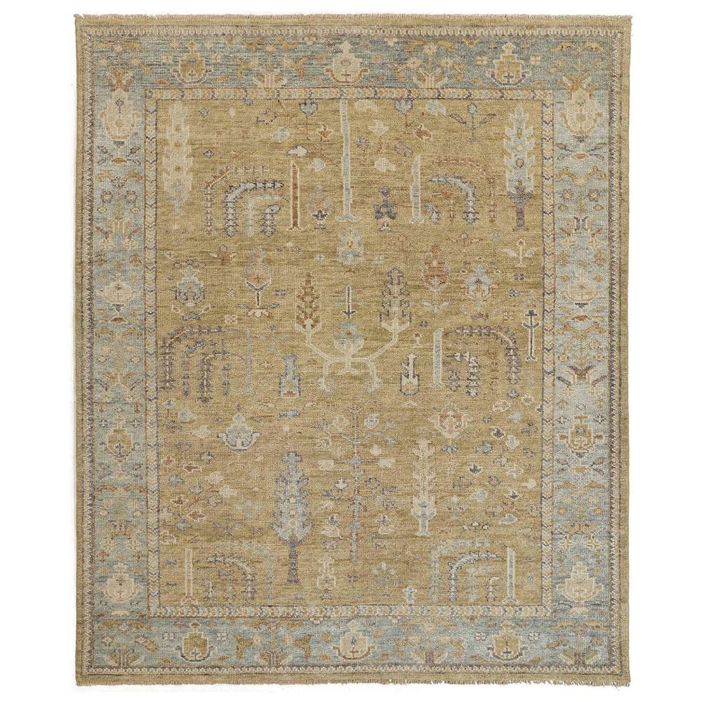 Feizy Carrington 7"9" x 9"9" Gold and Light Blue Area Rug, , large