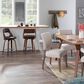 Lumisource Cecina Swivel Counter Stool with Brown Cushion in Walnut and Chrome (Set of 2), , large