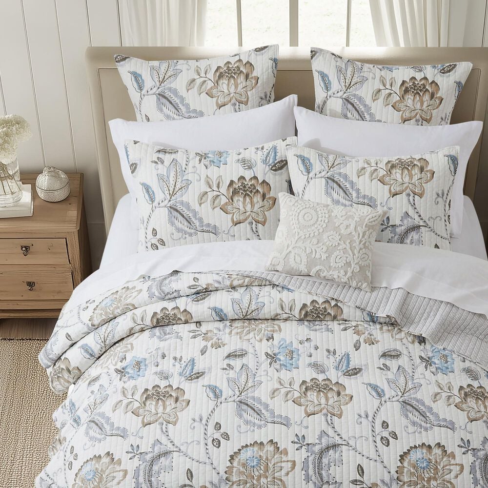 Levtex Maileen 3-Piece King/California King Quilt Set in Neutral Blue, Taupe and Cream, , large