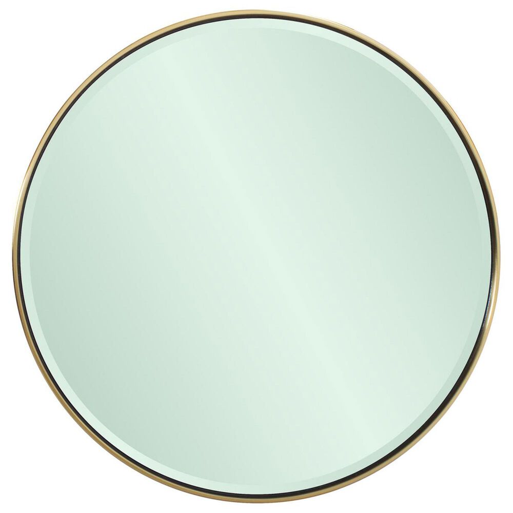 Howard Elliott Broidy Round Mirror in Emerald Green and Gold, , large