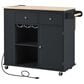HOMLUX Kitchen Island with Power Outlet and Drop Leaf in Black, , large