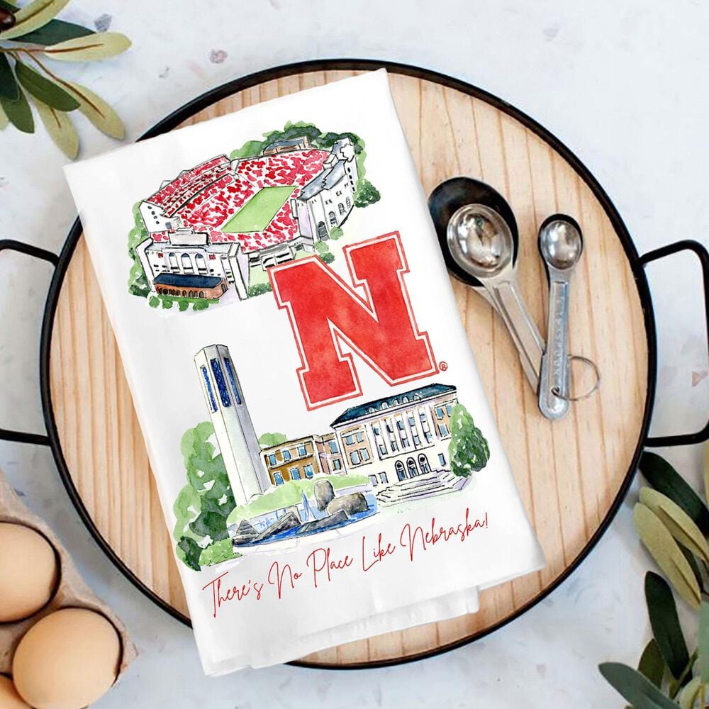 Valiant Gifts Nebraska Landmark Tea Towel in Red, , large
